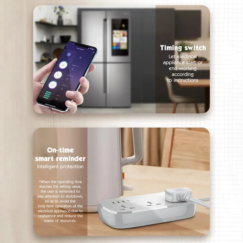 LDNIO SCW3451 Smart WiFi Power Strip 3 AC Outlets + 4 USB Ports 30W Fast Charging Remote Control Charger Power Socket - White