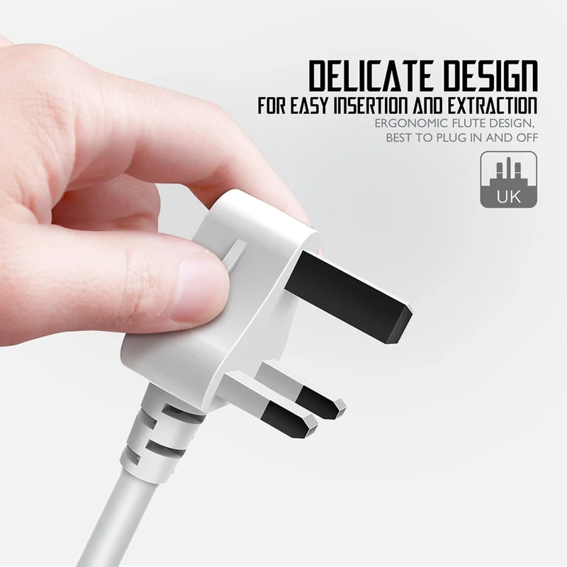 LDNIO SK3662 Multiprise avec Chargeur Rapide 20 W, 3 Prises Secteur, 6 Ports USB, Prise avec Câble de 2 m - Noir / Prise UK