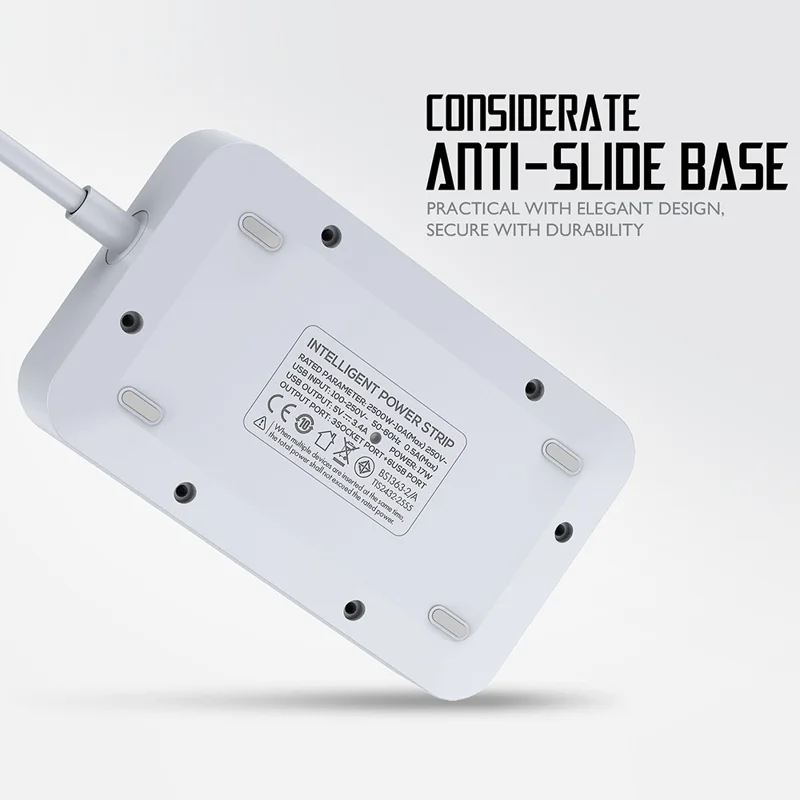 LDNIO SK3662 Multiprise avec Chargeur Rapide 20 W, 3 Prises Secteur, 6 Ports USB, Prise avec Câble de 2 m - Noir / Prise UK