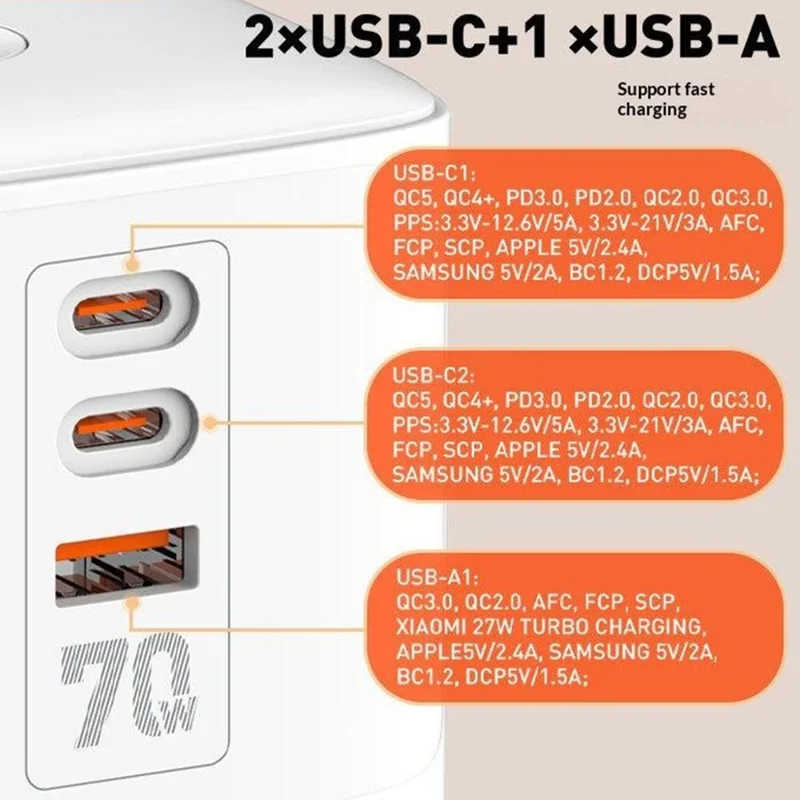 LDNIO SK4396 70W PD Fast Charging Tower Design Power Strip 4 UK Plug AC Outlets 3 USB Ports Desktop Multi-Device Charging Station Power Socket - White