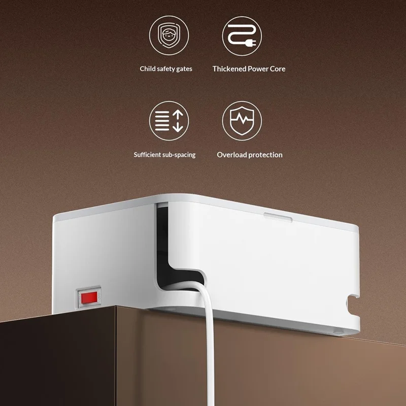 LDNIO SN5310 Regleta de Alimentación con Carga Rápida PD de 20 W, 5 Enchufes AC, 3 Puertos USB, Cable de 2 m, Enchufe Multidispositivo con Caja de Gestión de Cables - Blanco