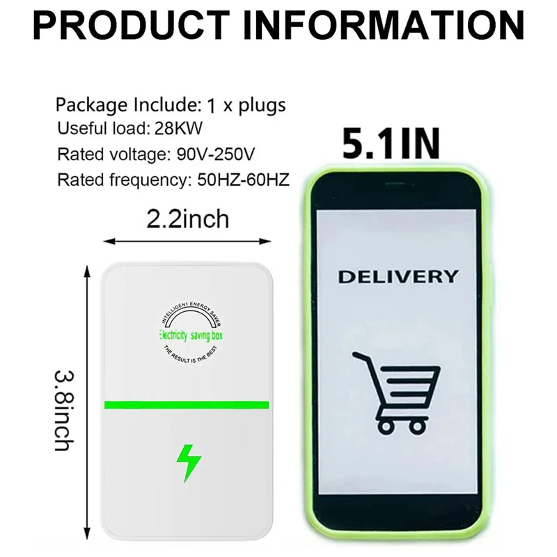 Intelligent Energy Saver 90-250V Power Electricity Saving Box for Home Office - 009 / EU Plug
