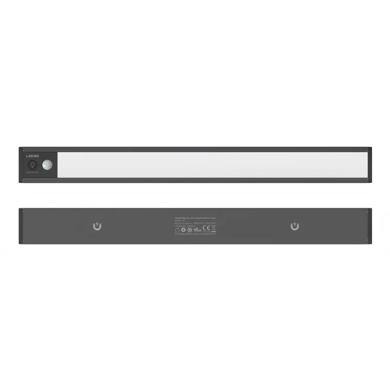 LDNIO Y5 410mm 3W Luz LED Inteligente con Sensor de Movimiento PIR, Luz Nocturna Recargable con Imán para Debajo de Armarios de Cocina - Negro