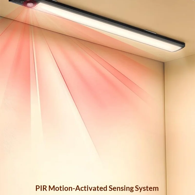 LDNIO Y5 410mm 3W Luz LED Inteligente con Sensor de Movimiento PIR, Luz Nocturna Recargable con Imán para Debajo de Armarios de Cocina - Negro