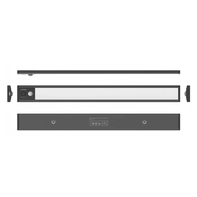 LDNIO Y5 410mm 3W Luz LED Inteligente con Sensor de Movimiento PIR, Luz Nocturna Recargable con Imán para Debajo de Armarios de Cocina - Negro