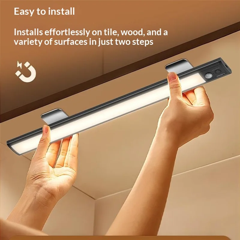 LDNIO Y5-1 LDNIO Y5 410mm 1.5W Luz LED Inteligente con Sensor de Movimiento PIR, Luz Nocturna Recargable con Imán para Armarios Inferiores - Negro