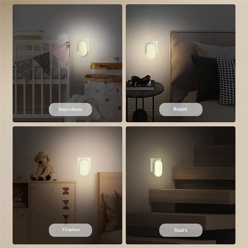 LDNIO Y1 0.5W Luz Nocturna LED Enchufable, Interruptor Automático, Luz Cálida 3500K para Dormitorio y Pasillo - Blanco / Enchufe EU