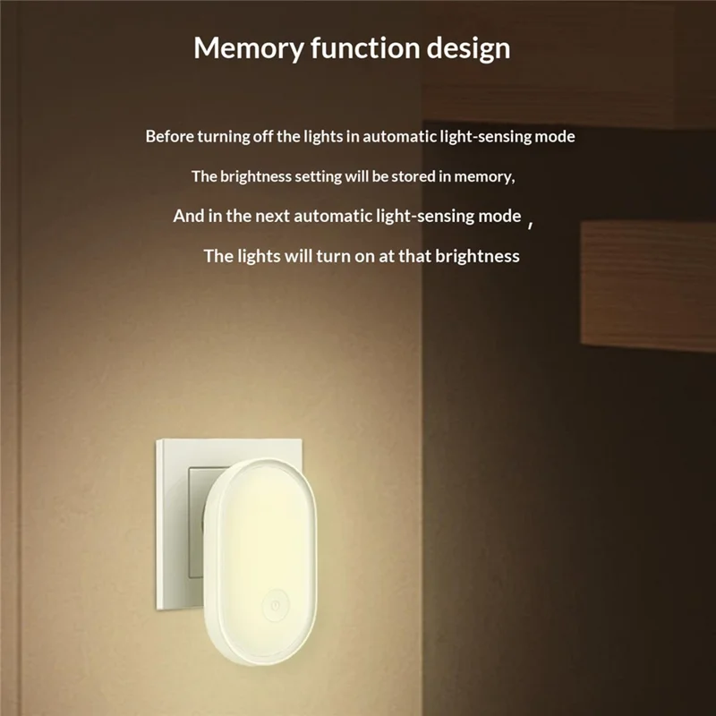 LDNIO Y1-1 0,5 W Luz Nocturna LED de Enchufe con Encendido Automático, Luz Blanca Cálida 3500K para Dormitorio y Pasillo - Blanco / Enchufe UE