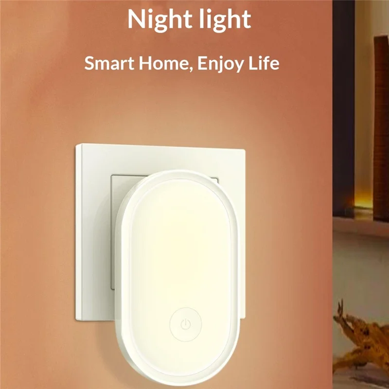 LDNIO Y1-1 0,5 W Luz Nocturna LED de Enchufe con Encendido Automático, Luz Blanca Cálida 3500K para Dormitorio y Pasillo - Blanco / Enchufe UE