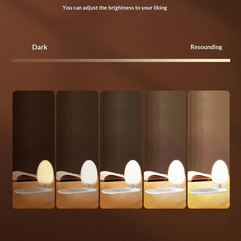 LDNIO Y3 2-in-1 Wireless Phone Charger Desk Lamp 15W Fast Charging RGB Touch Dimming Bedside Night Light - White