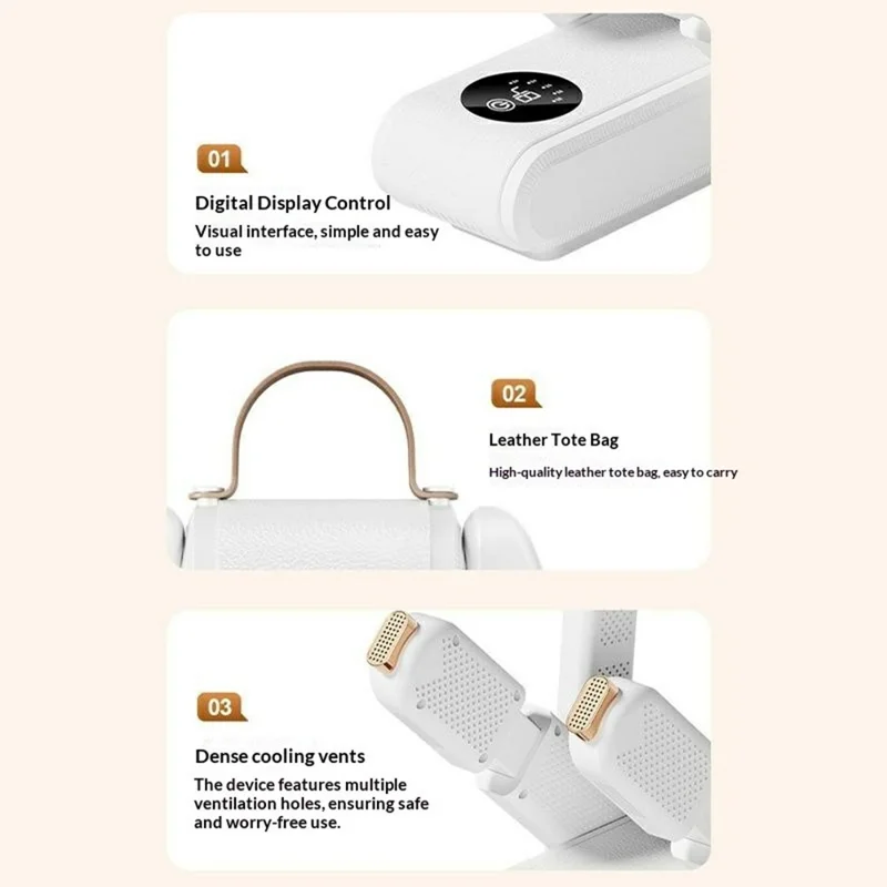HX-1 Foldable Shoe Dryer 160W 48 Degrees Celsius Constant Temperature Dehumidifier Deodorizer with Timer, EU Plug - White