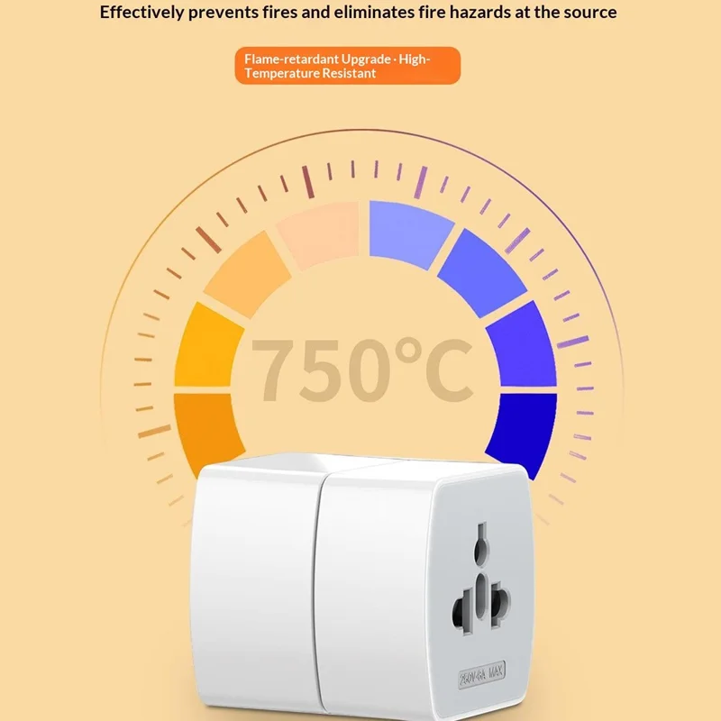 LDNIO Z4 Universal Travel Adapter 6A 250V 1500W Socket Adapter with Child Safety Gate - White