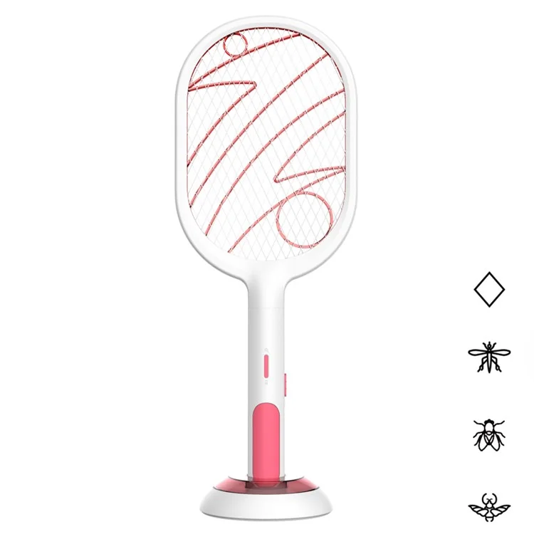 WP-09 Handheld Home Electric Fly Mosquito Swatter Racket Bug Racket Insects Killer Anti Mosquito Fly Trap - White