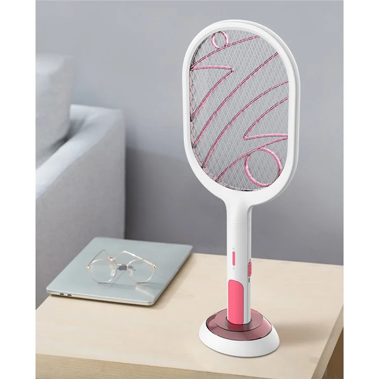 WP-09 Handheld Home Electric Fly Mosquito Swatter Racket Bug Racket Insects Killer Anti Mosquito Fly Trap - White