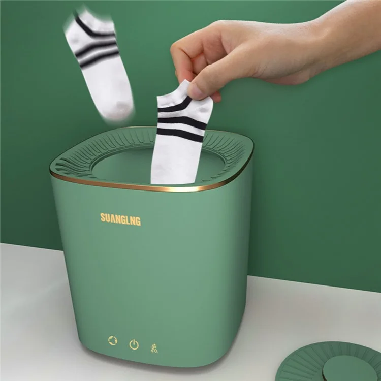 B18 Mini Lavadora Portátil Lavandería Dormitorio Automático Para Lavar La Máquina De Esterilización De Luz De Lavado De Lavado Para Lavar La Máquina De Calcetines - Verde