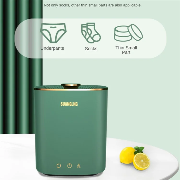 B18 Mini Lavadora Portátil Lavandería Dormitorio Automático Para Lavar La Máquina De Esterilización De Luz De Lavado De Lavado Para Lavar La Máquina De Calcetines - Verde