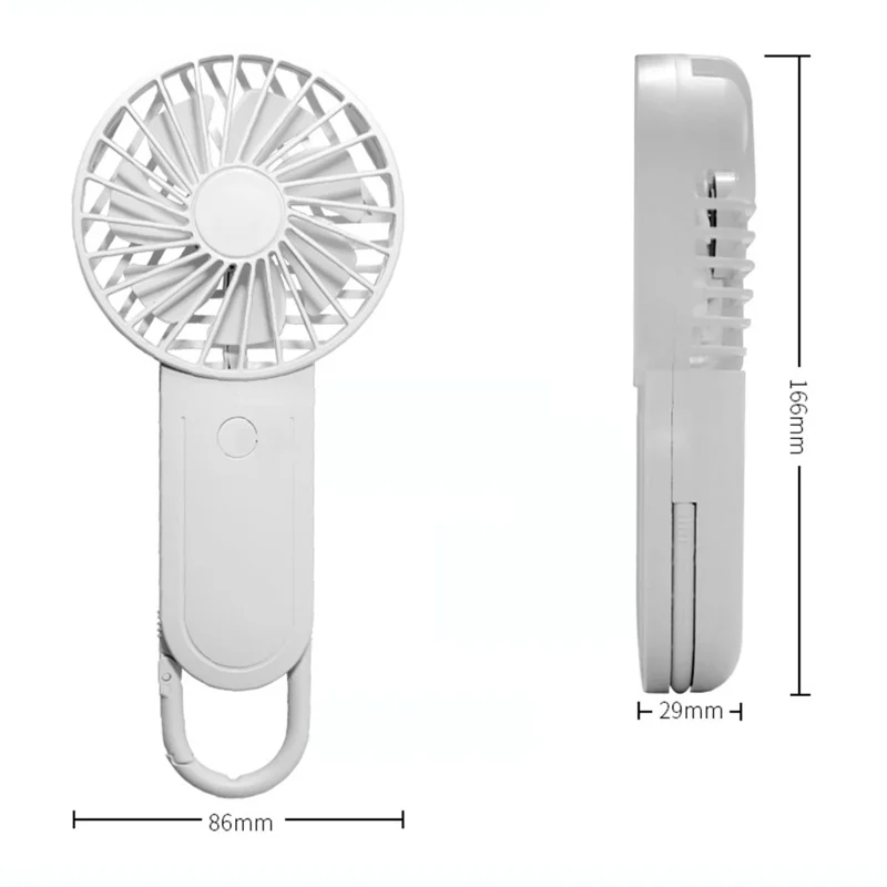 Y7 Mini USB Rechargeable Hand-held Desktop Fan Summer 3-Speed Cooling Fan with Telescopic Hook - Green