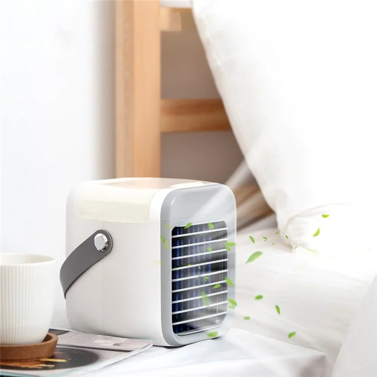 WT-F26 Portable 300ml Capacité Grande Refroidisseur D'air De Bureau Ventilateur Refroidissement Rapide Brouillard Créateur Ventilateur Combinaisons Top Remplissage Humidificateur Pour Maison/Bureau/Chambre, Batterie Intégrée 2000mAh - Bleu