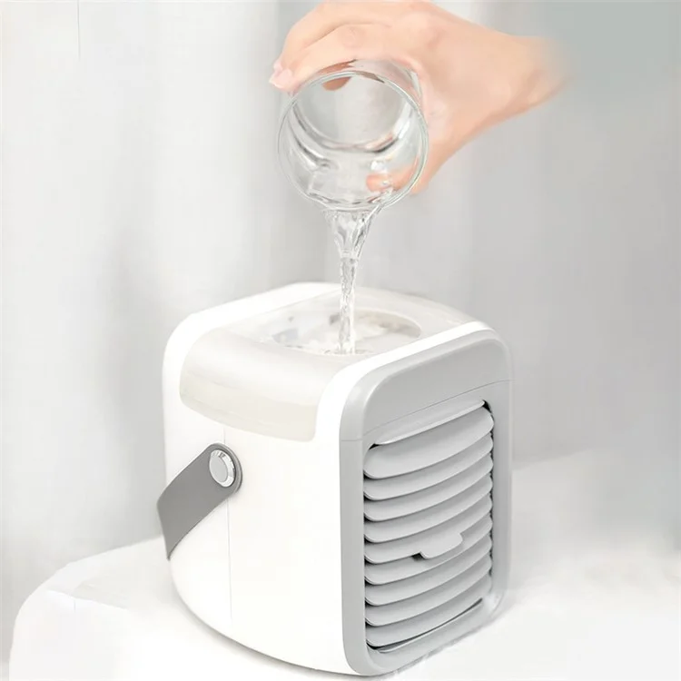 WT-F26 Portable 300ml Capacité Grande Refroidisseur D'air De Bureau Ventilateur Refroidissement Rapide Brouillard Créateur Ventilateur Combinaisons Top Remplissage Humidificateur Pour Maison/Bureau/Chambre, Batterie Intégrée 2000mAh - Bleu