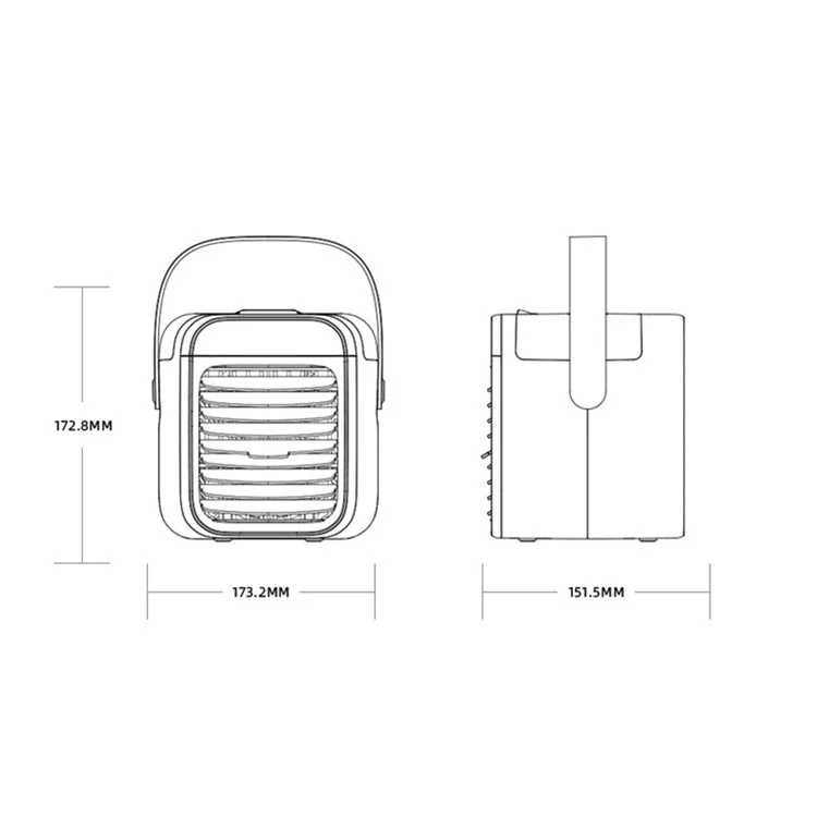 WT-F26 Tragbarer 300 ml Großer Kapazität Desktop Luftkühler-beatmungsgerät Schnellkühlung Down Nebel Maker Lüfter Kombinationen Top-fülllüfter-luftbefeuchter Für Heim-/büro/schlafzimmer, Eingebaute 2000-mah-batterie - Blau