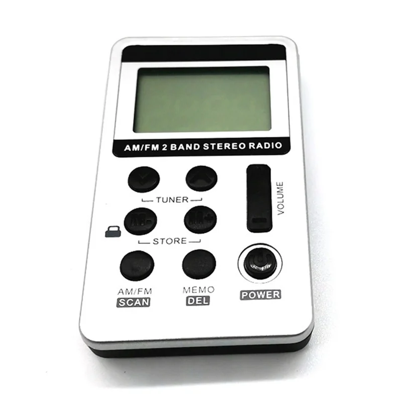 S103 Rechargeable Portable Mini FM/AM Radio LCD Screen Stereo Radio with Earphone - Silver