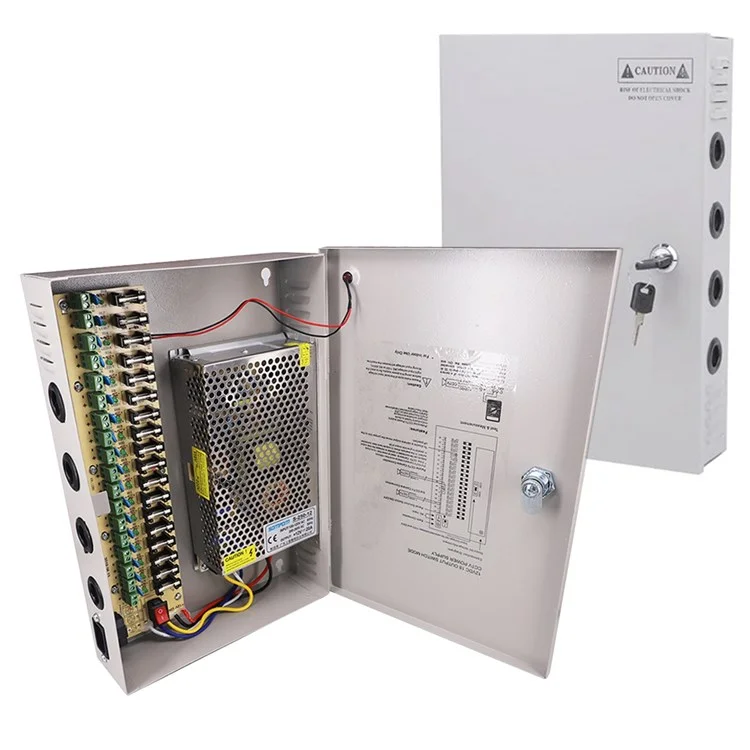 SOMPOM 12V 20A DC Disturtem Netzleitungsbox 18 Kanal CCTV -stromversorgungsbox Für Überwachungskamera -system -dvrs -ip -kameras CCTV -kameras