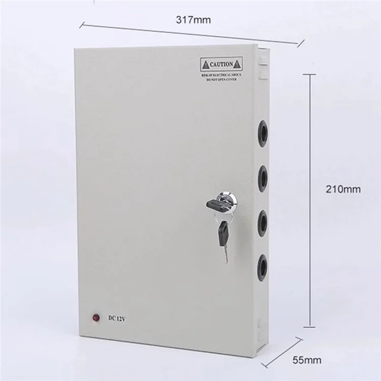 SOMPOM 12V 10A 18 Channel DC Distributed Power Supply Box for CCTV LED and All 12V DC Devices