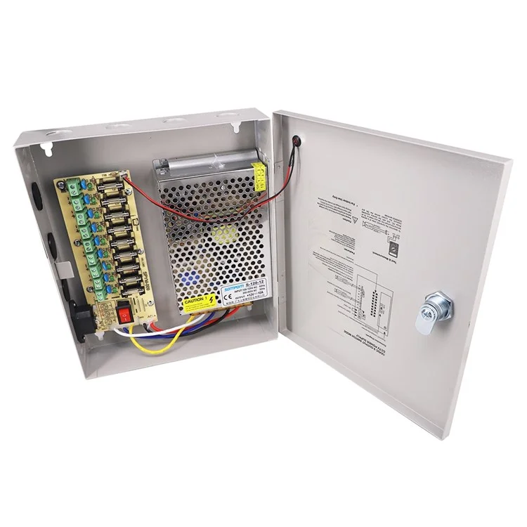 Sompom CCTV Alimentatore Canale 9CH Box Box 12V 10A Output di Alimentazione Distribuita