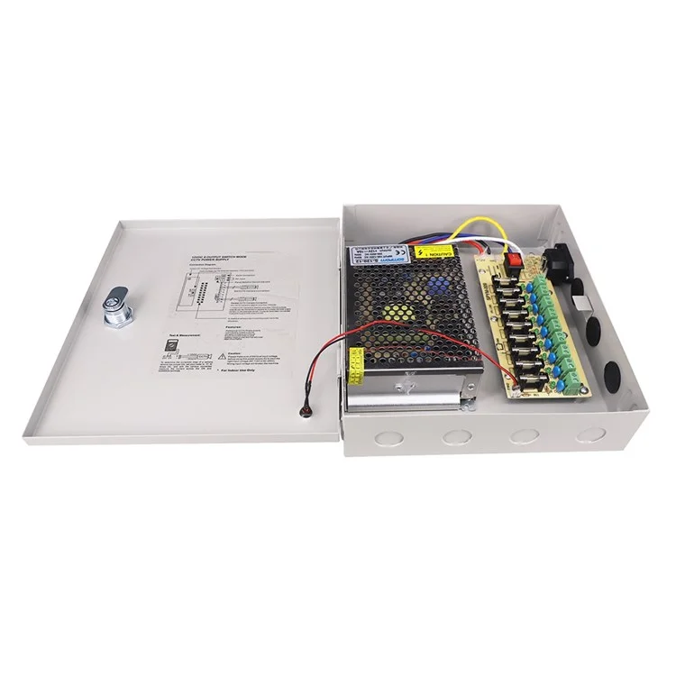 Sompom CCTV Alimentatore Canale 9CH Box Box 12V 10A Output di Alimentazione Distribuita