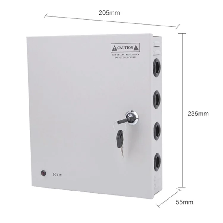 SOMPOM 9 Canal 12V 5A DC Metal Metal Boxed Gabinet Unidad de Alimentación Para el Sistema de Cámaras de Seguridad Cámaras IP Cámaras CCTV