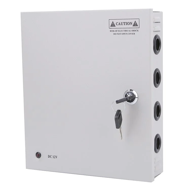 SOMPOM 9 Canal 12V 5A DC Metal Metal Boxed Gabinet Unidad de Alimentación Para el Sistema de Cámaras de Seguridad Cámaras IP Cámaras CCTV