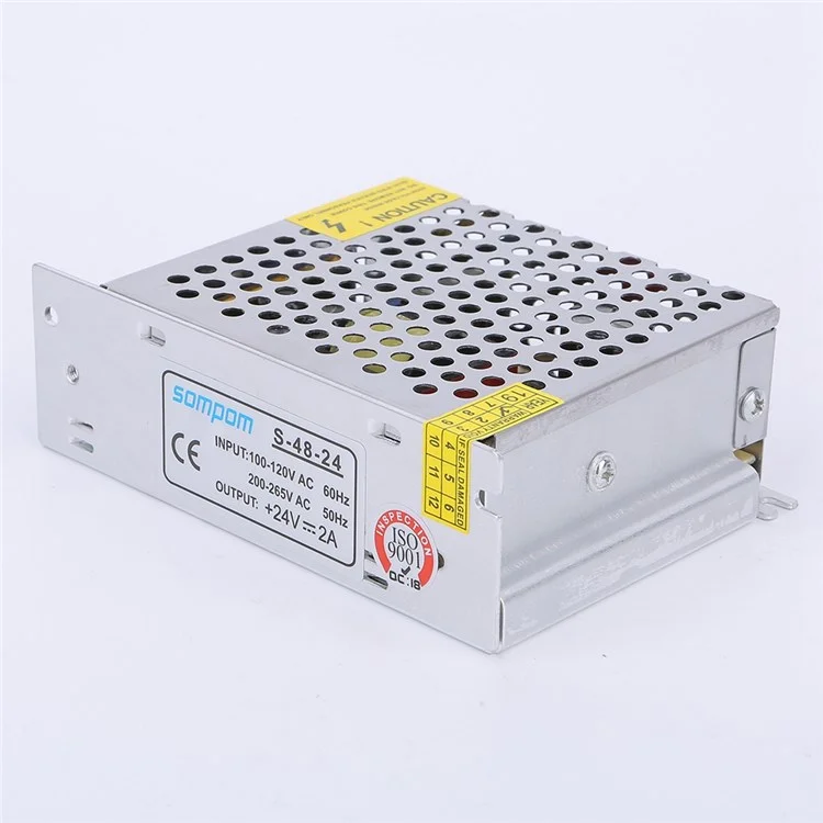 SOMPOM S-48-24 2A 48W 24V LED Strip Power Supply Driver DC Voltage Adapter Transformer