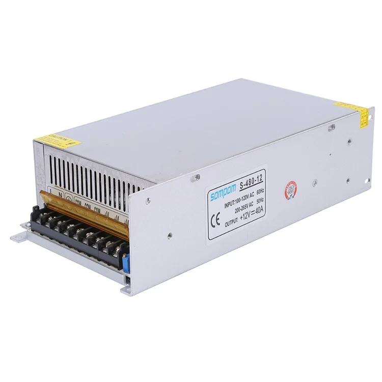 SOMPOM S-480-12 12V 40A 480W LED Strip Treiber Stromversorgungsspannungstransformator Stromschalter