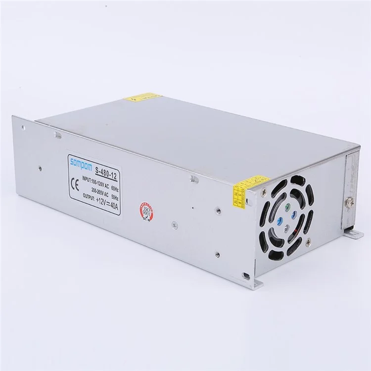 SOMPOM S-480-12 12V 40A 480W LED Strip Driver Power Supply Voltage Transformer Power Switch