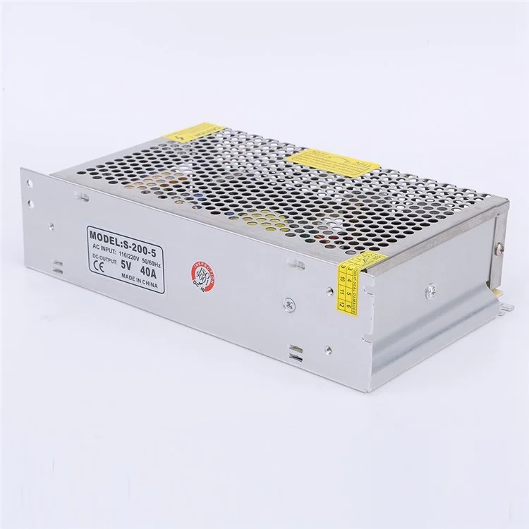 SOMPOM S-200-5 5V 40A 200W Lighting Transformer Power Supply Switch Drive LED Strip Power Source for Display Lighting Monitor