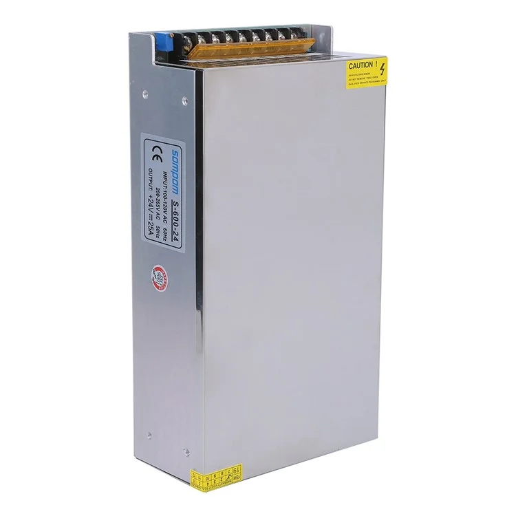 SOMPOM S-600-24 24V 25A 600W DC Toventer Toventer Interruptor de Alimentación Fuerza de Alimentación Del Controlador de Tira LED