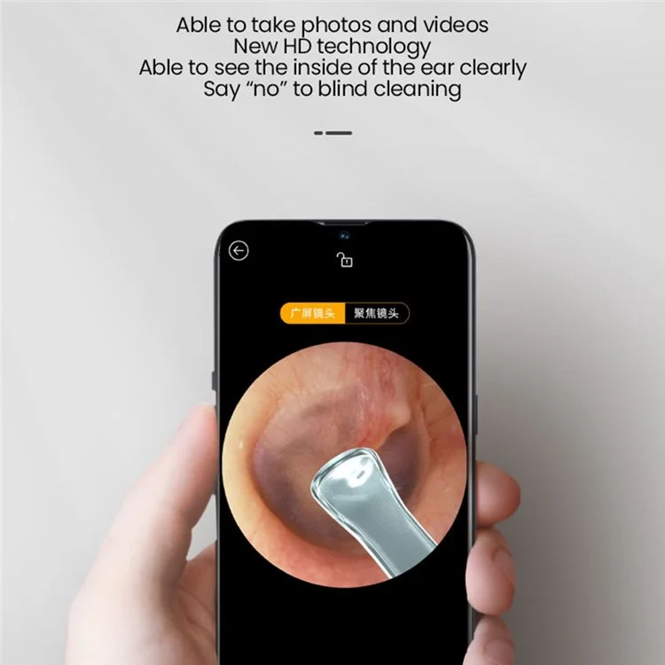 XIAOMIYOUPIN Bebird R1 Intelligent Visual Ear Sticks Endoscope 300W High Precision Earpick In-Ear Mini Camera Otoscope Ear Cleaner - Black