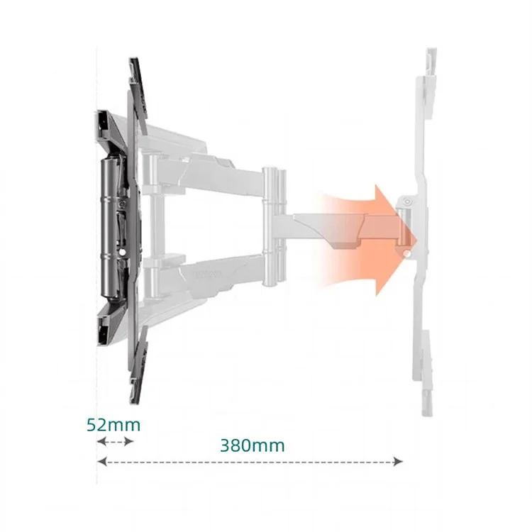 NORTH BAYOU P6 TV Wall Mount 45-75 Inch Full Motion LED LCD Screen Mount Max VESA 600x400mm, 45.5kg Bearing Weight