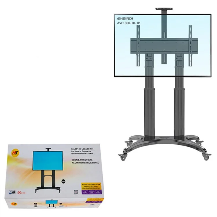 NORTH BAYOU AVF1800-70-1P Mobile TV Cart 65-85 Inch Free Lifting Aluminum Alloy TV Stand with Camera AV Shelf