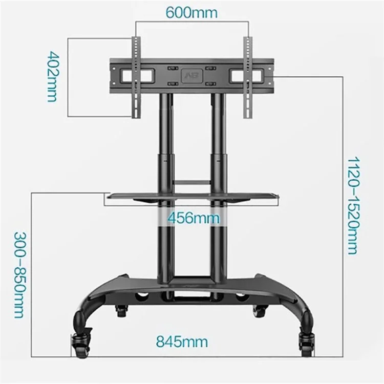 NORTH BAYOU AVA1500-60-1P Mobile TV Cart 32"-70" Flat Panel LED LCD Plasma TV Stand with Camera Tray and AV Shelf
