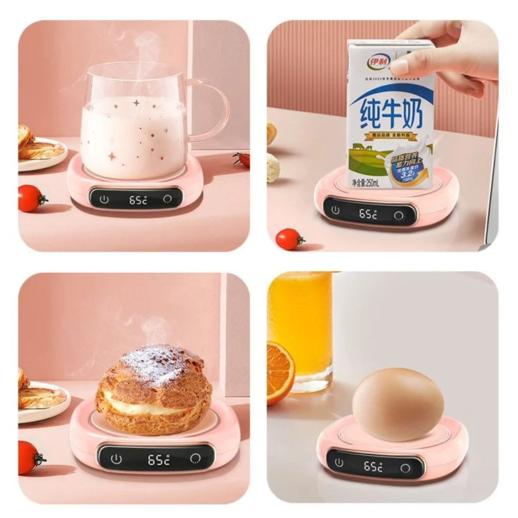 M316 Smart Coffee Mug Warmer Electric Cup Heating Plate for Tea, Water, Milk, Coffee - Pink