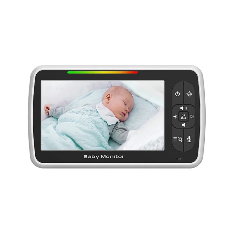 SM650 Babyphone Indoor-überwachungskamera 5-zoll-anzeige Zwei-wege-sprach-webcam 2,4 Ghz Mobile Mit Temperaturtest - UK Plug