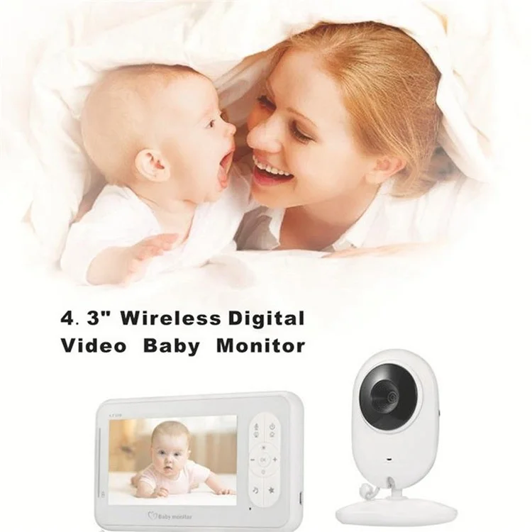 920M 4.3-inch Wireless Color Baby Monitor Video Baby Camera Temperature Monitor 2 Way Audio with VOX Function - UK Plug
