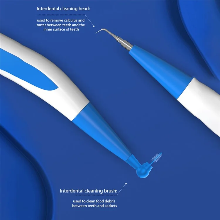 YJK099 BPA-Free Teeth Plaque Remover Electric Teeth Cleaning Kit Tooth Calculus Cleaner Tartar Remover with 3 Modes - Black