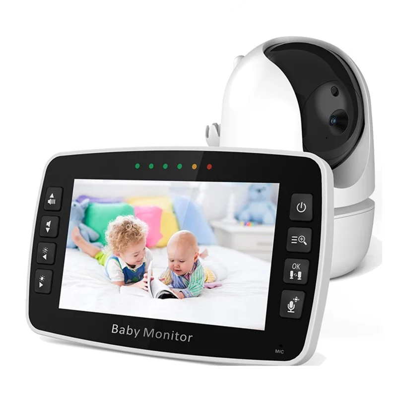 SM43A 4.3-inch Wireless Video Baby Monitor Night Vision Two-Way Intercom Surveillance Camera with Temperature Test - EU Plug