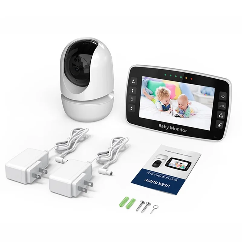 SM43A 4.3-inch Wireless Video Baby Monitor Night Vision Two-Way Intercom Surveillance Camera with Temperature Test - EU Plug