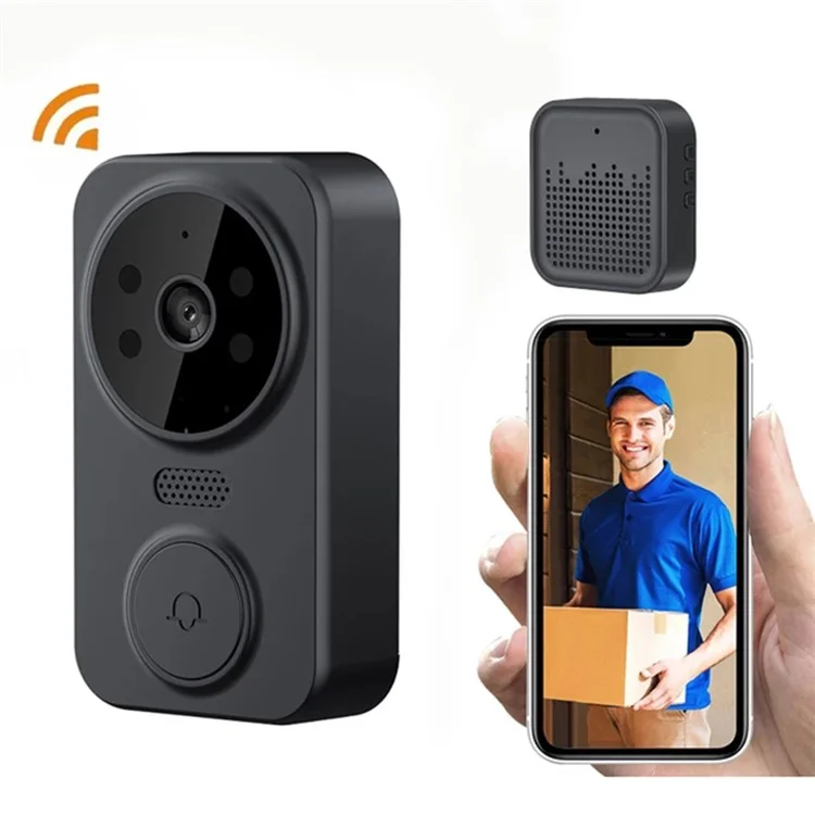 M8 Intelligent Home Wireless Remote Visual Doorbell Low Power Two-Way Audio HD Infrared Night Vision Tuya Doorbell - Black