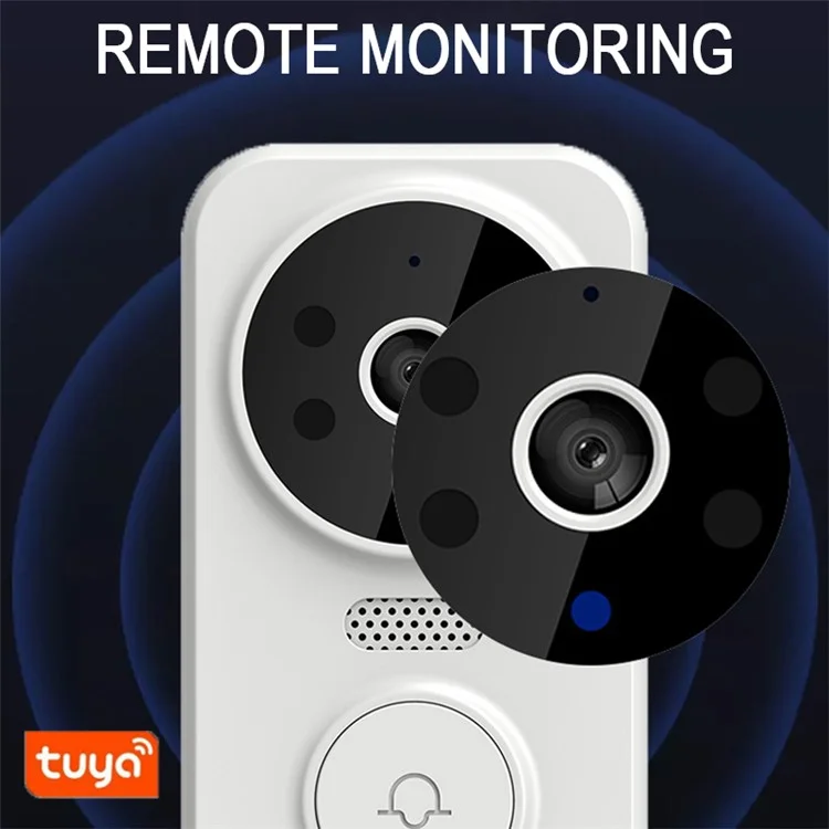 M8 Intelligent Home Wireless Remote Visual Doorbell Low Power Two-Way Audio HD Infrared Night Vision Tuya Doorbell - Black