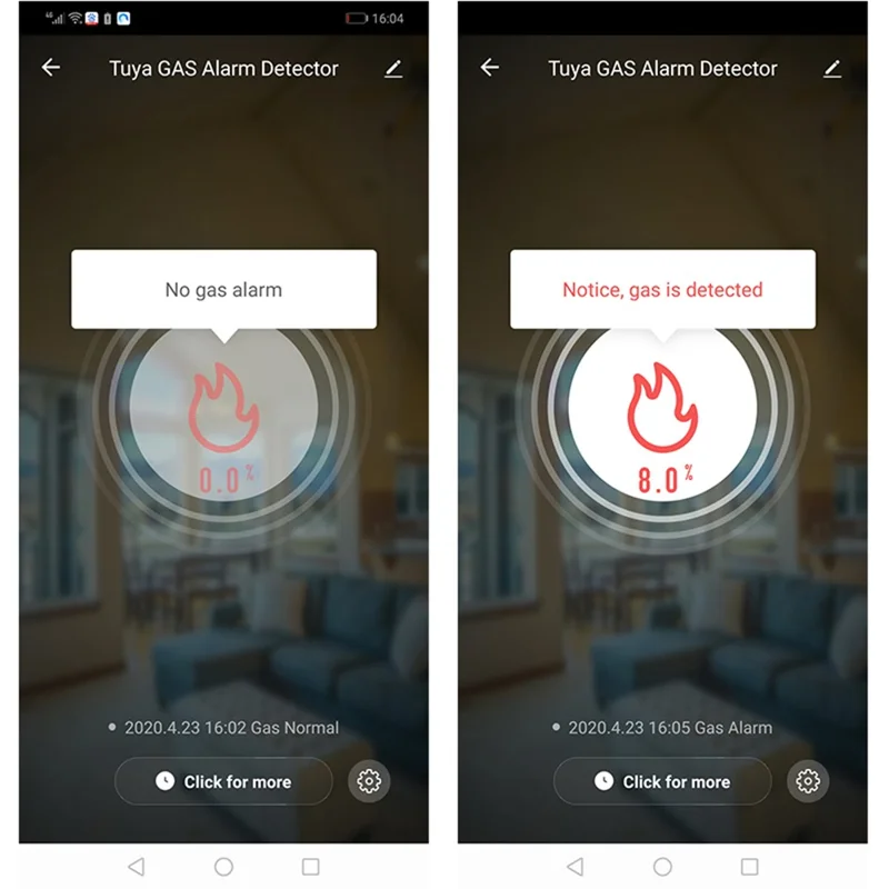 Tuya WiFi Smart APP Control Gas Leak Alarm Sensor CH4 / LPG / Natural Gas Leakage Detector - AU Plug