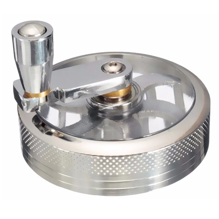 4 Layers Tobacco Grinder Manual Herbal Herb Mill Spice Crusher Smoke Grinder Crusher Hand Crank Muller, 55mm Diameter (BPA Free, No FDA Certificate)